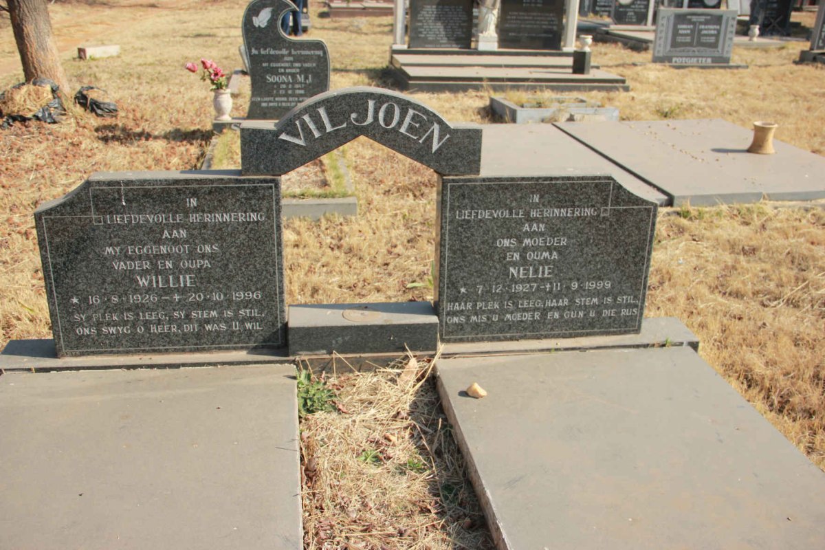 VILJOEN Willie 1926-1996 &amp; Nelie 1927-1999