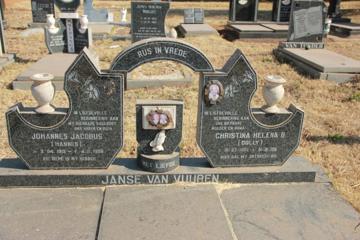VUUREN Johannes Jacobus, Janse van 1915-1998 &amp; Christina Helena B. 1925-2006