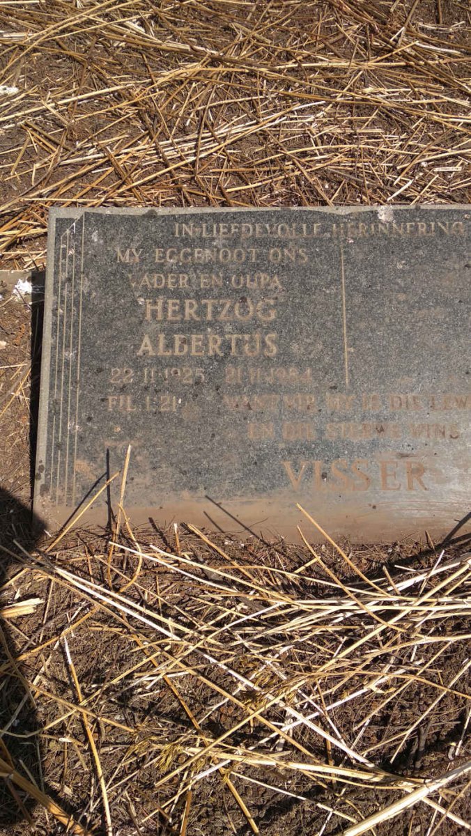 VISSER Hertzog Albertus 1925-1984