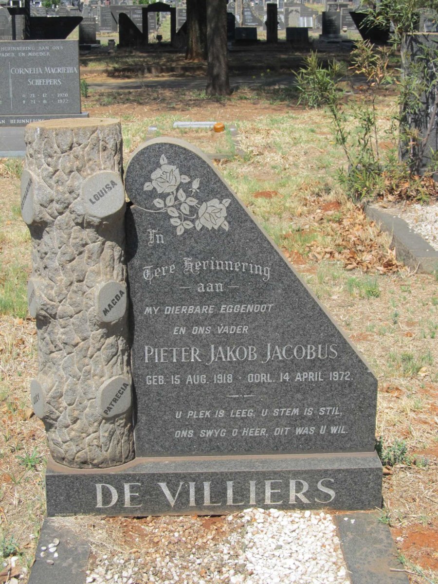 VILLIERS Pieter Jakob Jacobus, de 1918-1972