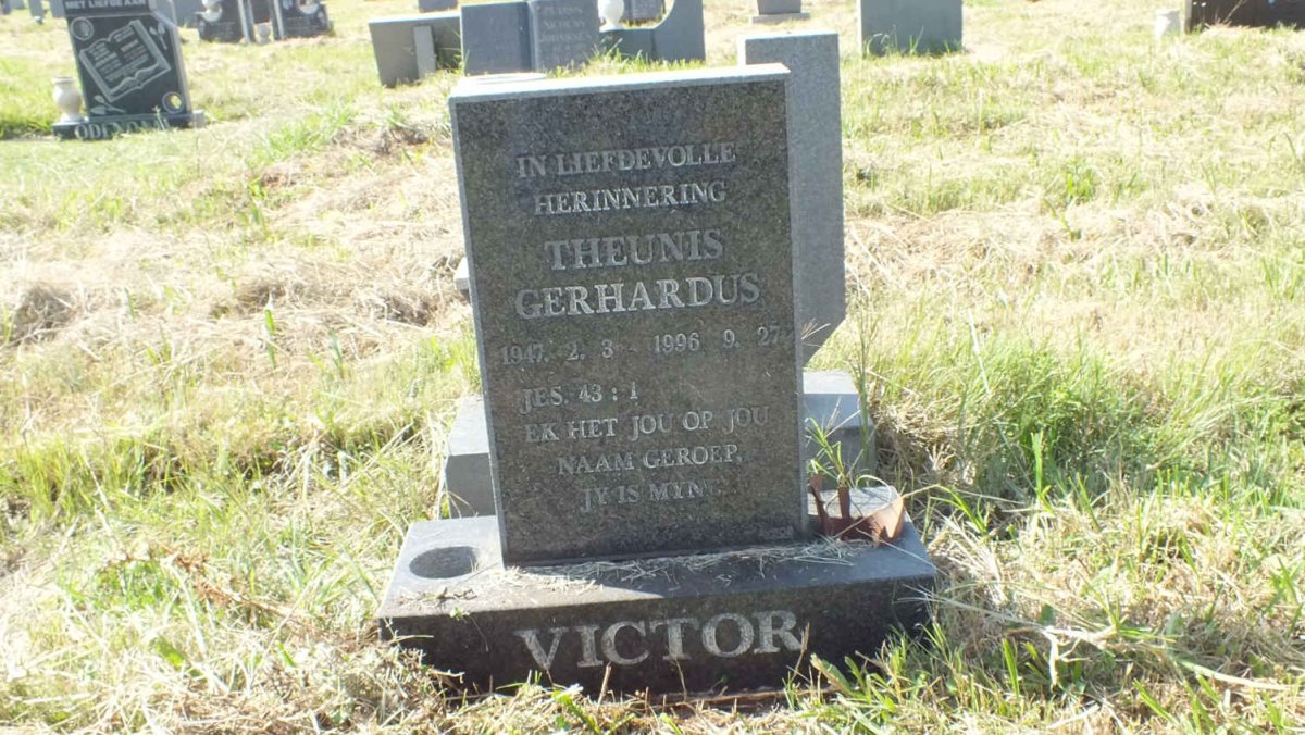 VICTOR Theunis Gerhardus 1947-1996