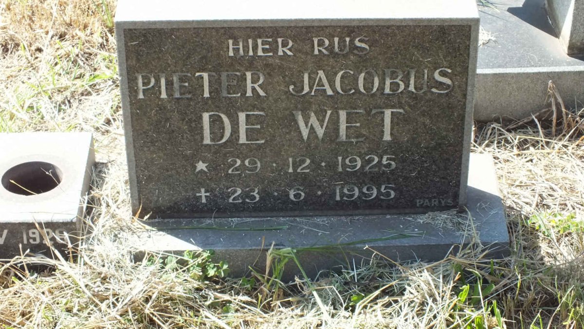 WET Pieter Jacobus, de 1925-1995