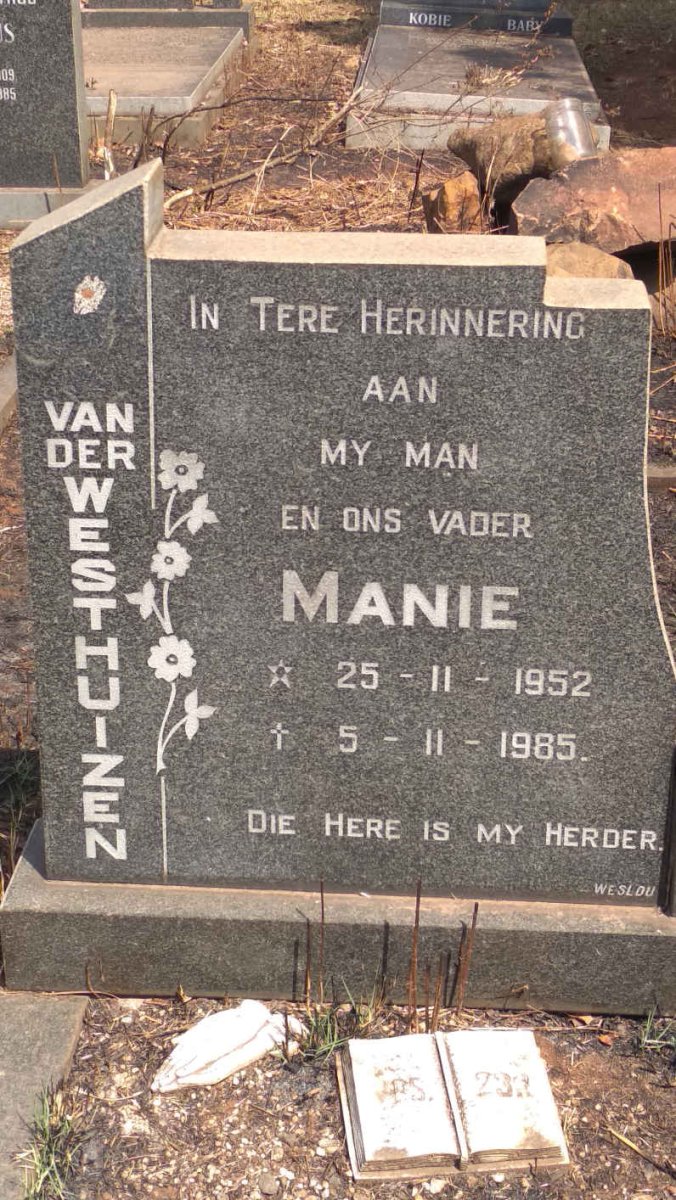 WESTHUIZEN Manie, van der 1952-1985