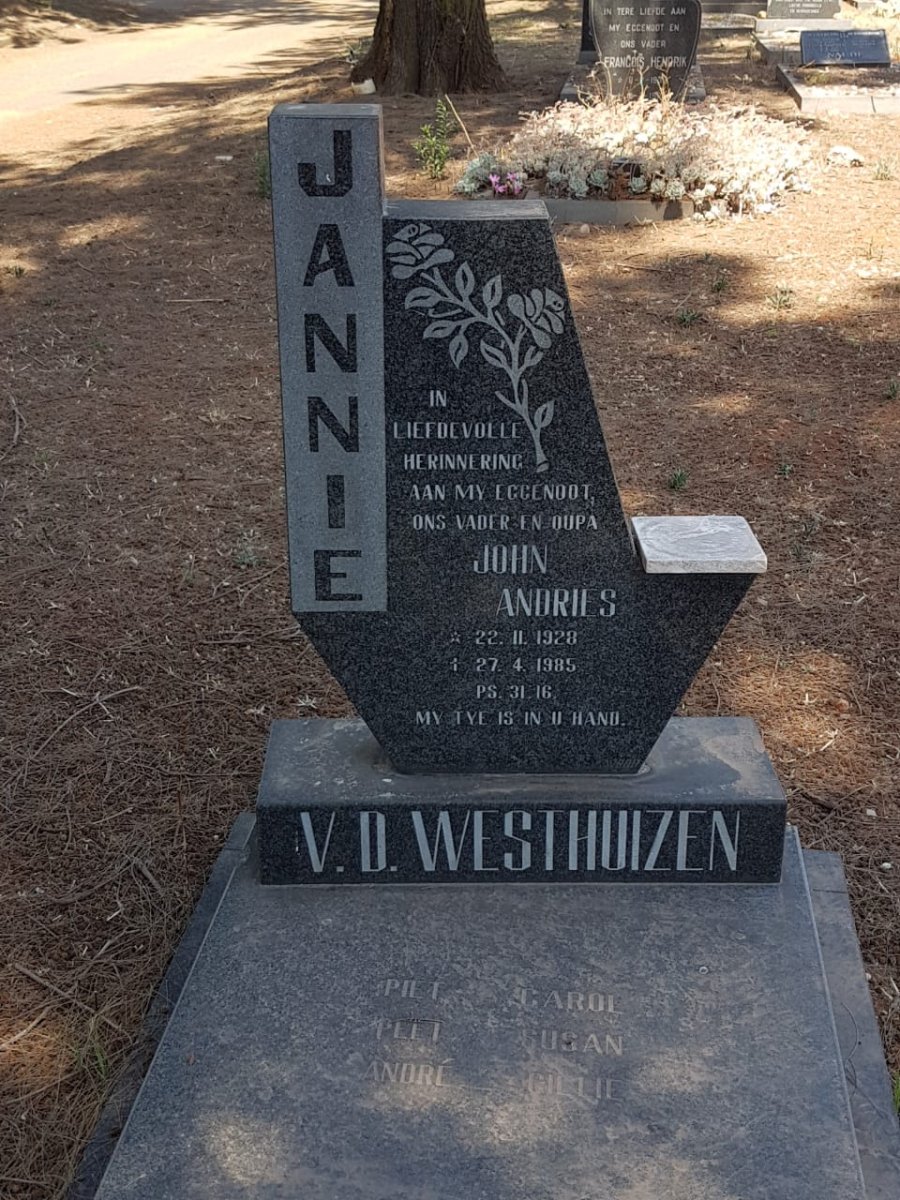 WESTHUIZEN John Andries, van der 1928-1985