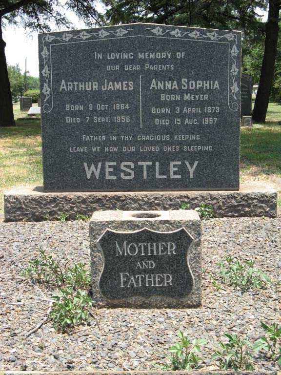 WESTLEY Arthur James 1864-1956 &amp; Anna Sophia MEYER 1873-1957