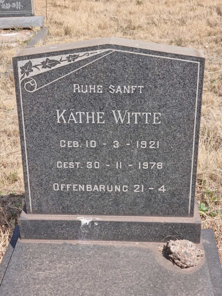 WITTE Käthe 1921-1978