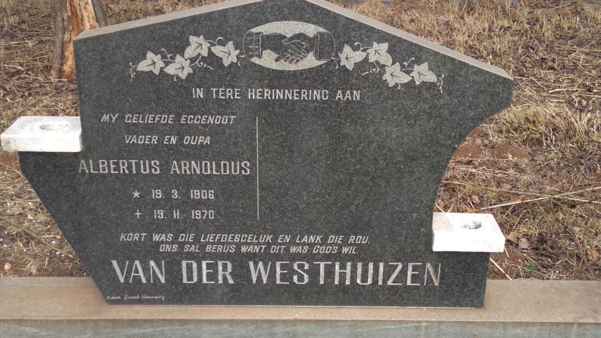 WESTHUIZEN Albertus Arnoldus, van der 1906-1970