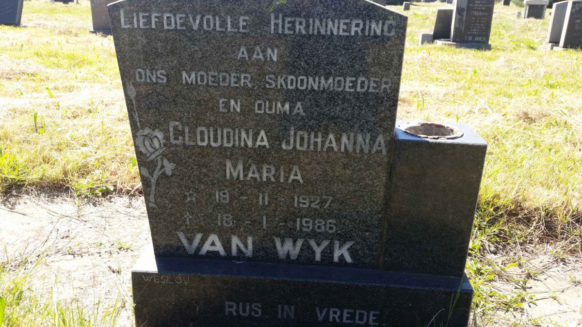 WYK Gloudina Johanna Maria, van 1927-1986