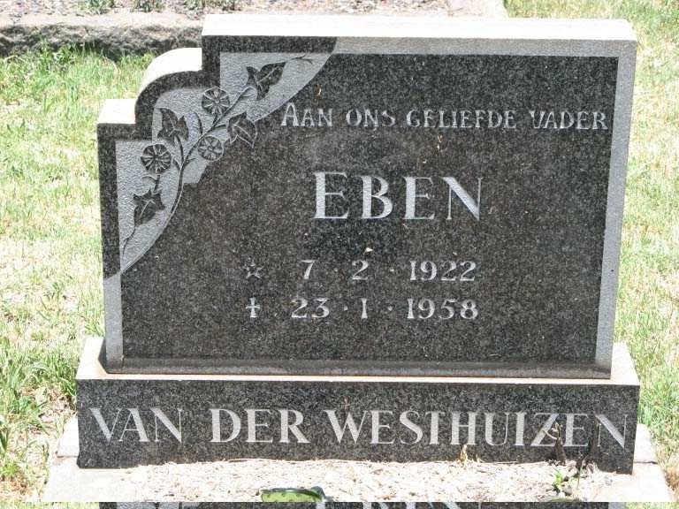 WESTHUIZEN Eben, van der 1922-1958