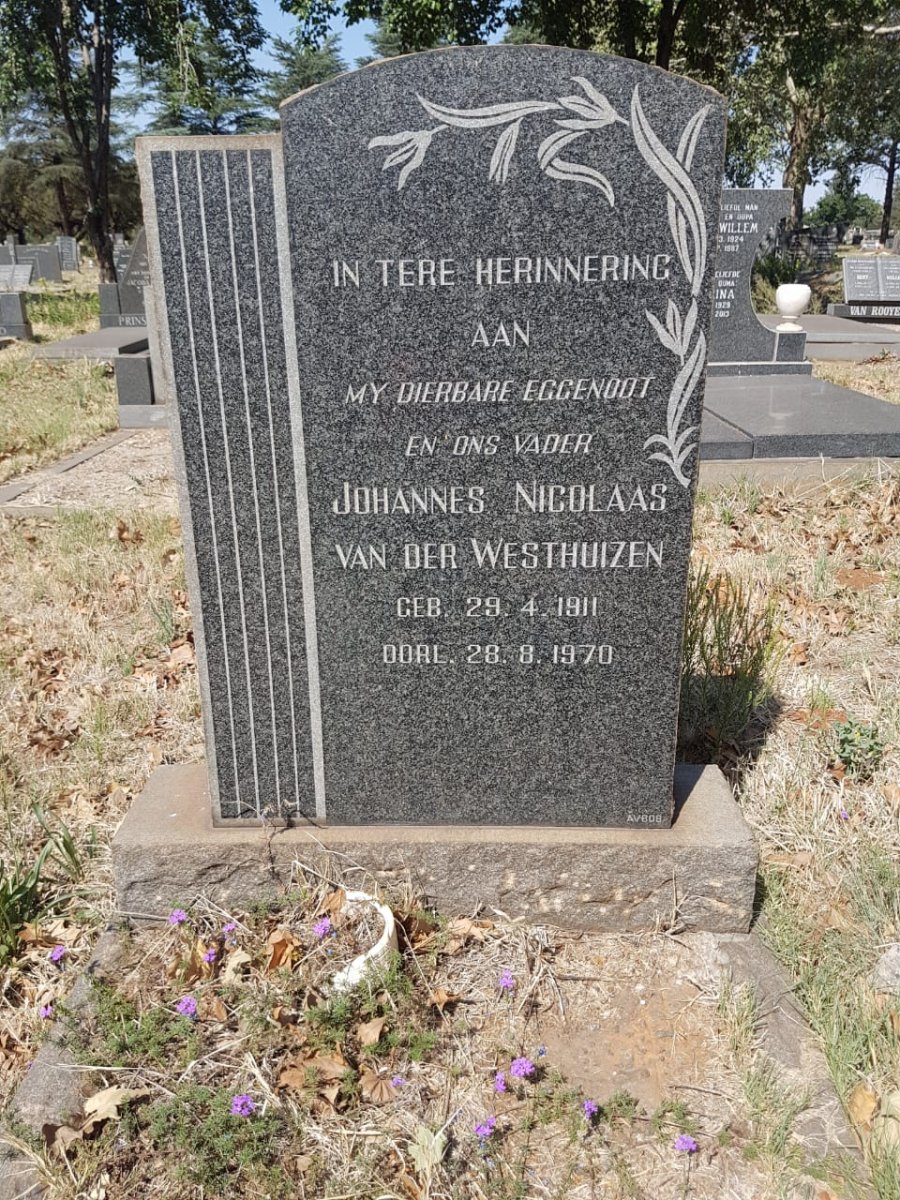 WESTHUIZEN Johannes Nicolaas, van der 1911-1970