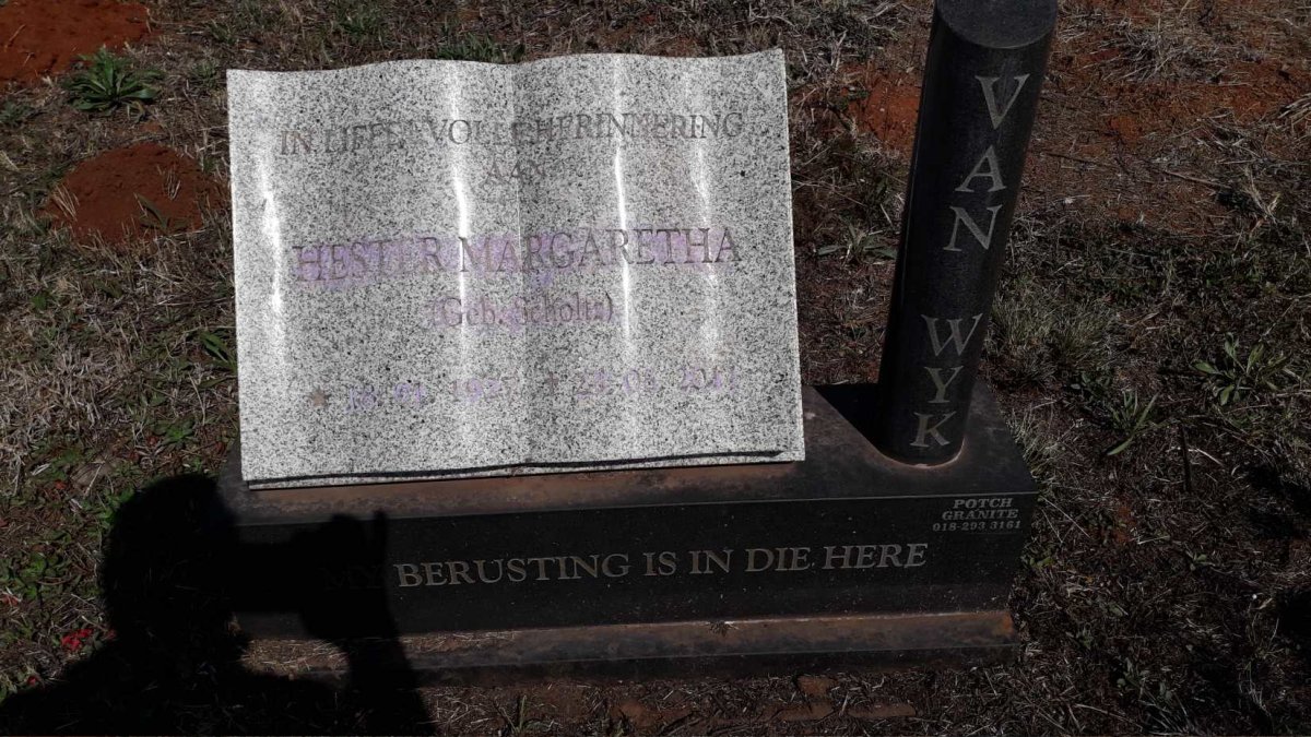 WYK Hester Margaretha, van nee SCHOLTZ 1925-2011
