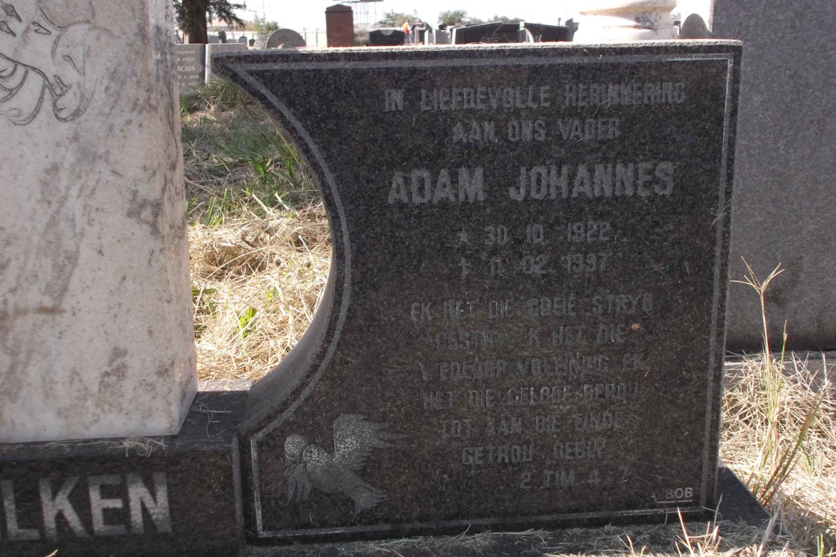 WILKEN Adam Johannes 1922-1997 &amp; Susanna Margaretha 1923-1997