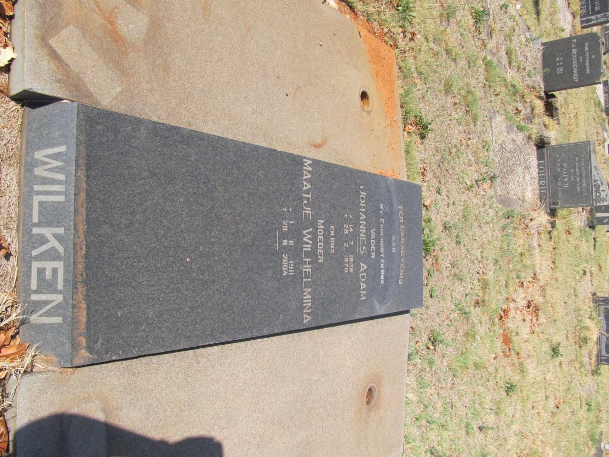 WILKEN Johannes Adam 1898-1970 &amp; Maatje Wilhelmina 1911-2004