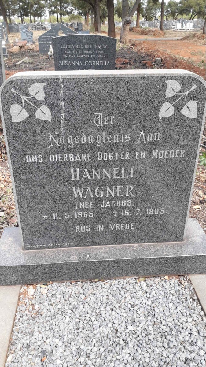 WAGNER Hanneli nee JACOBS 1965-1985