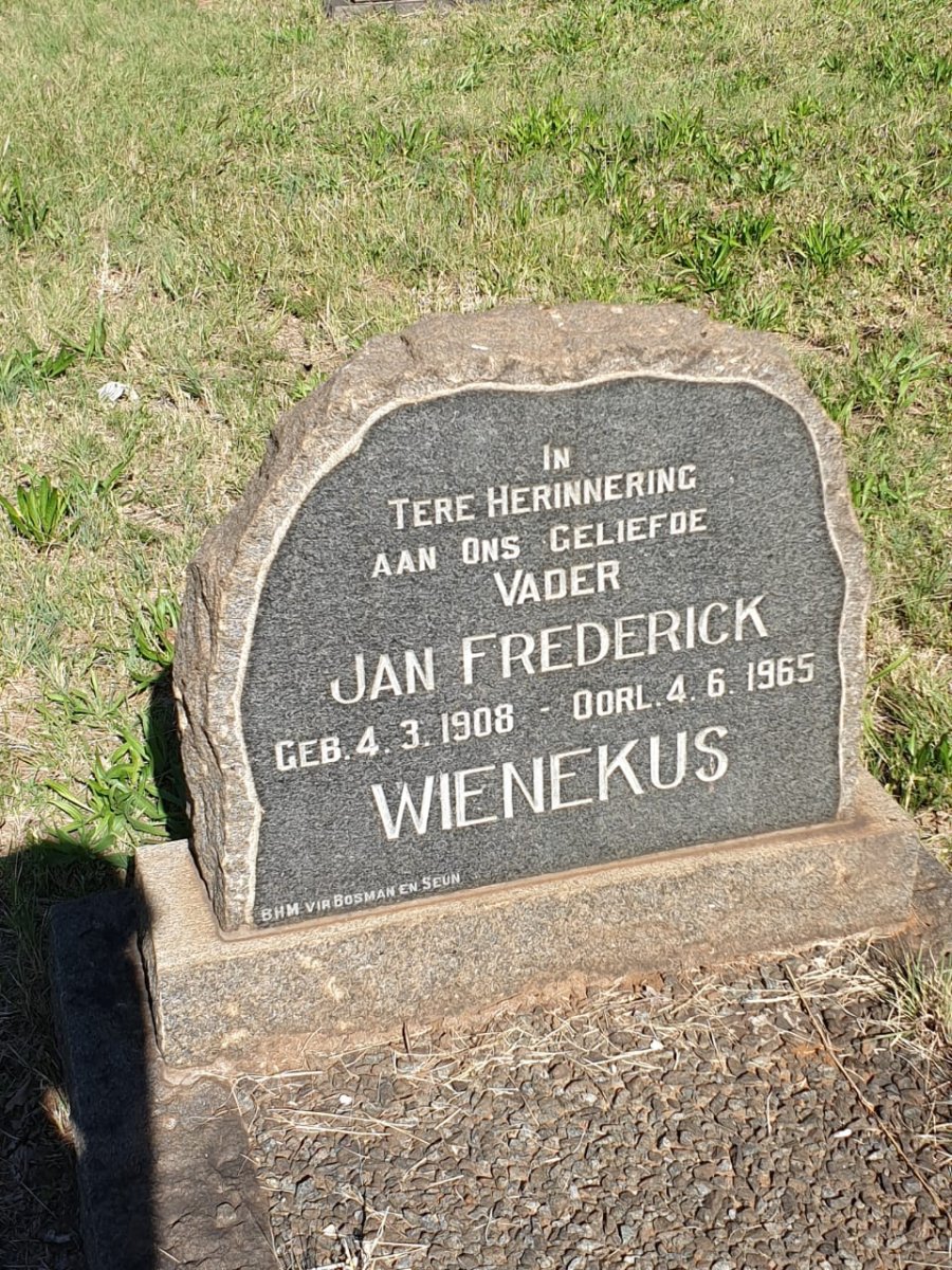 WIENEKUS Jan Frederick 1908-1965