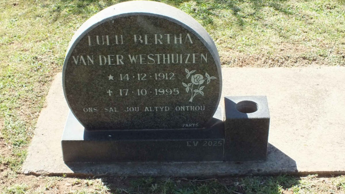 WESTHUIZEN Lulu Bertha, van der 1912-1995