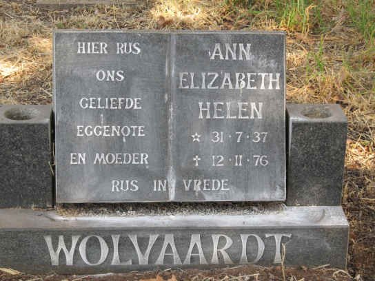 WOLVAARDT Ann Elizabeth Helen 1937-1976