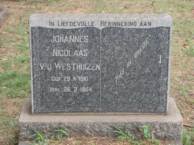 WESTHUIZEN Johannes Nicolaas, van der 1910-1954