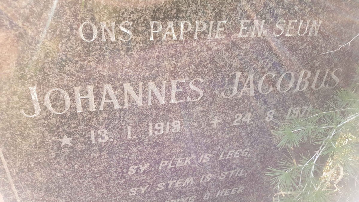 FOURIE Johannes Jacobus 1919-1971
