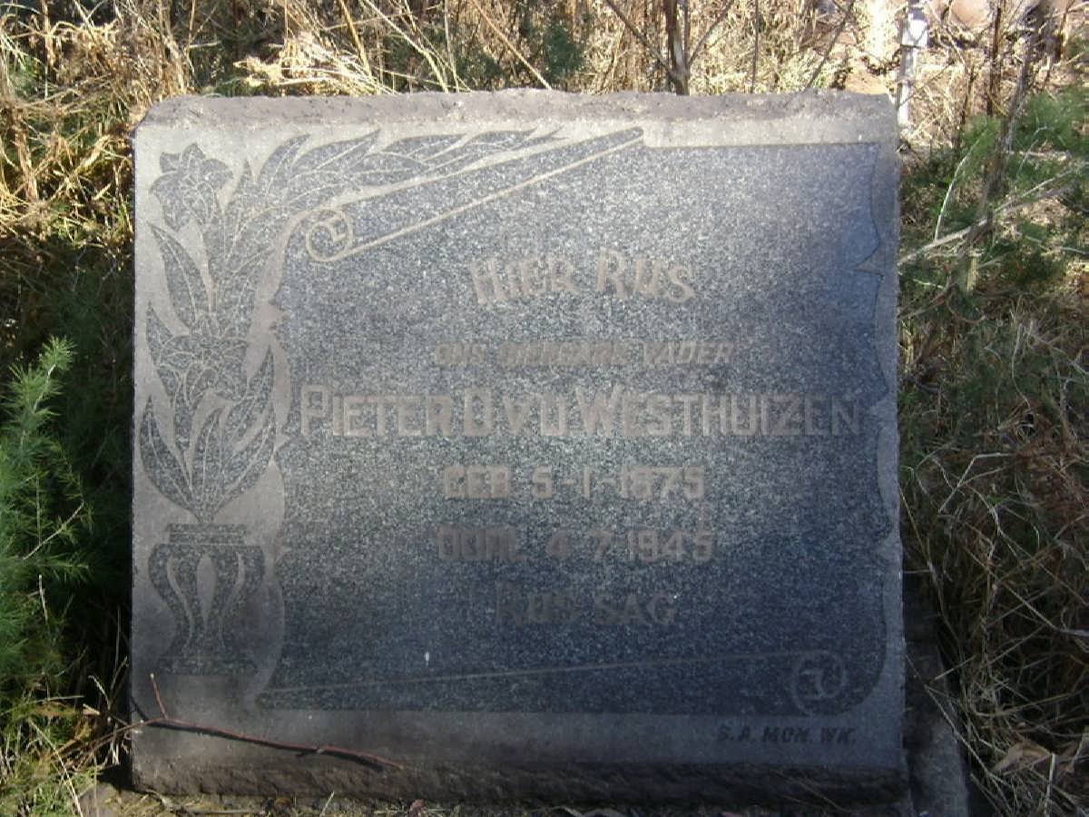 WESTHUIZEN Pieter D., v.d. 1875-1945