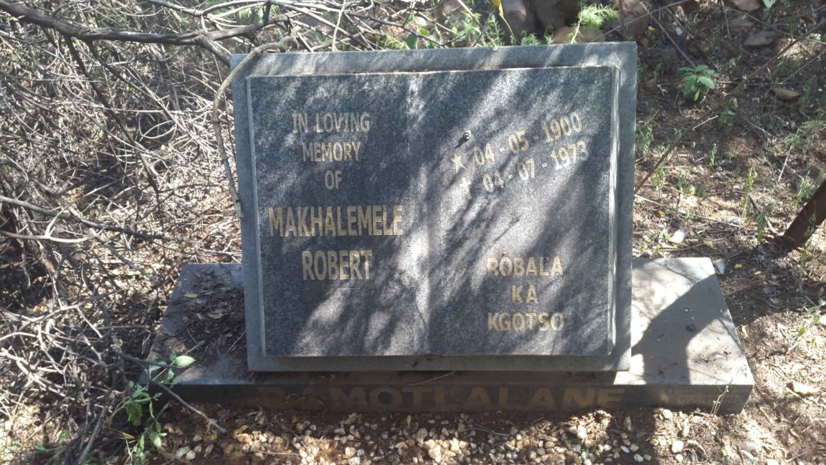 MOTLALANE Robert Makhalemele 1900-1973