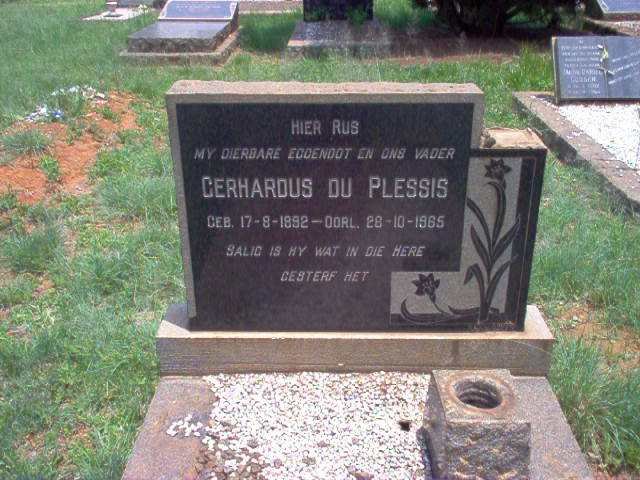 PLESSIS  Gerhardus, du  1892-1965