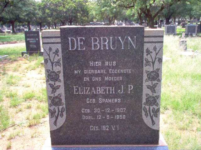 BRUYN Elizabeth J.P., de nee SPAMERS 1907-1959
