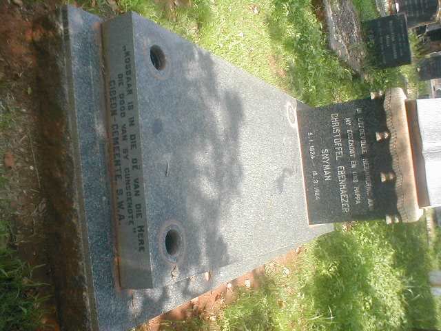SNYMAN Christoffel  Ebenhaezer 1924-1964
