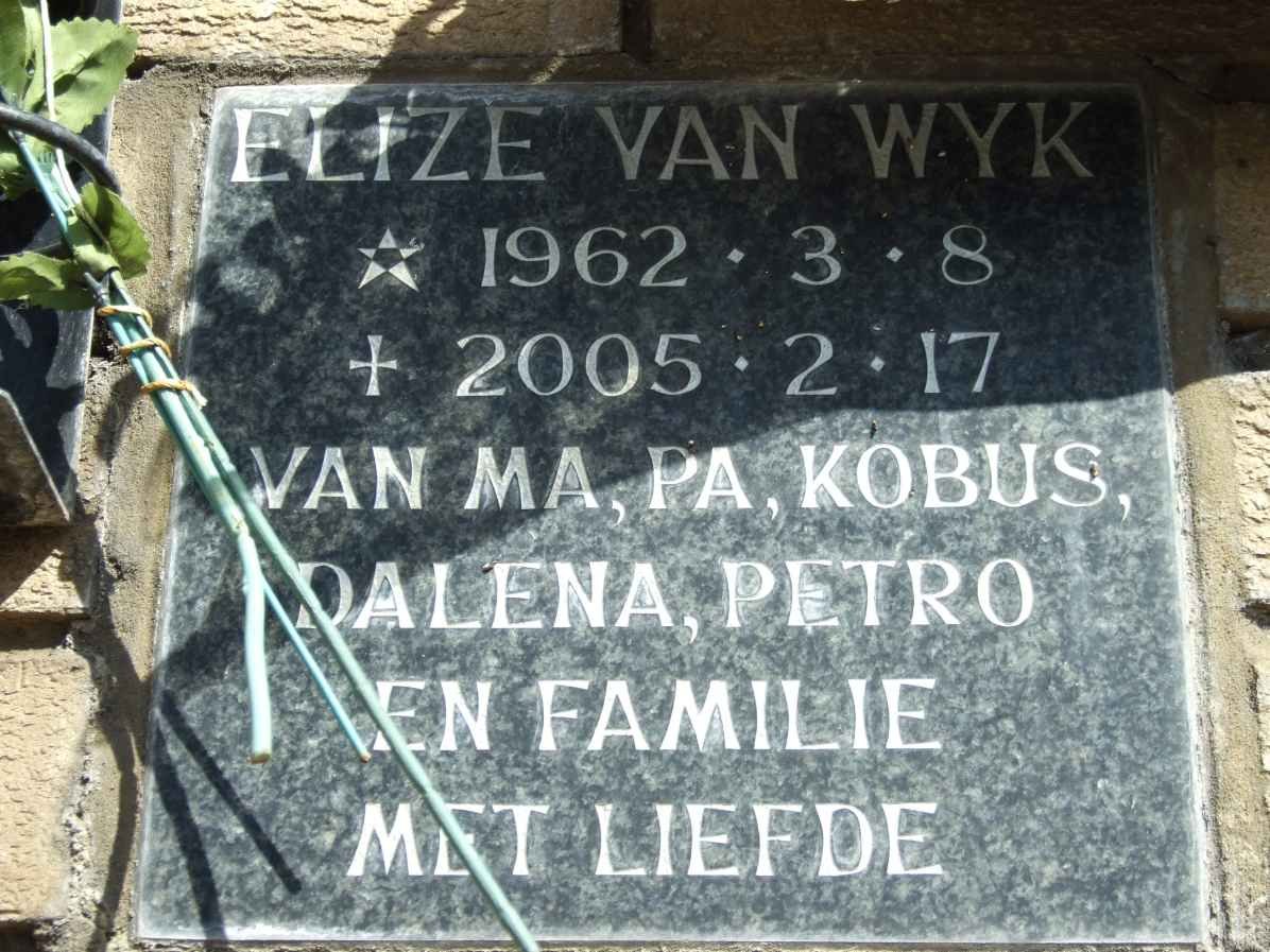 WYK Elize, van 1962-2005