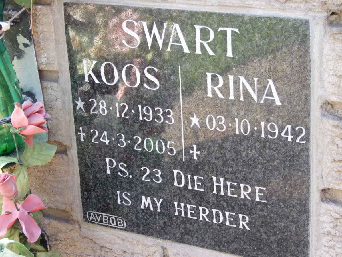SWART Koos 1933-2005 &amp; Rina 1942