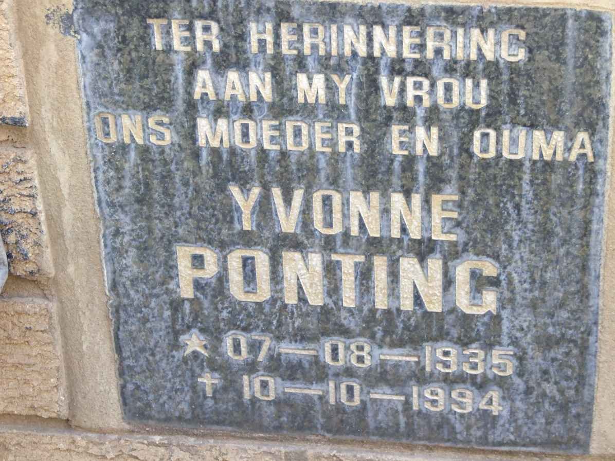 PONTING Yvonne 1935-1994