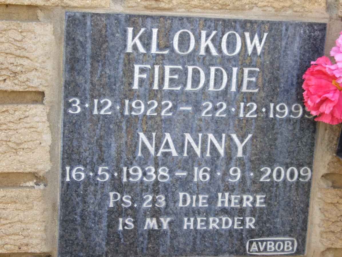 KLOKOW Fieddie 1922-199? &amp; Nanny 1938-2009