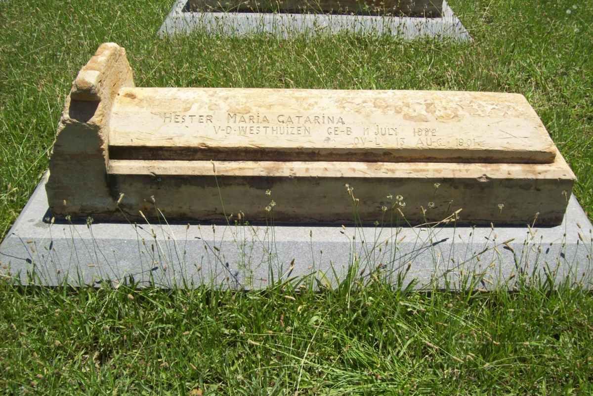 WESTHUIZEN Hester Maria Catarina, v.d. 1882-1901