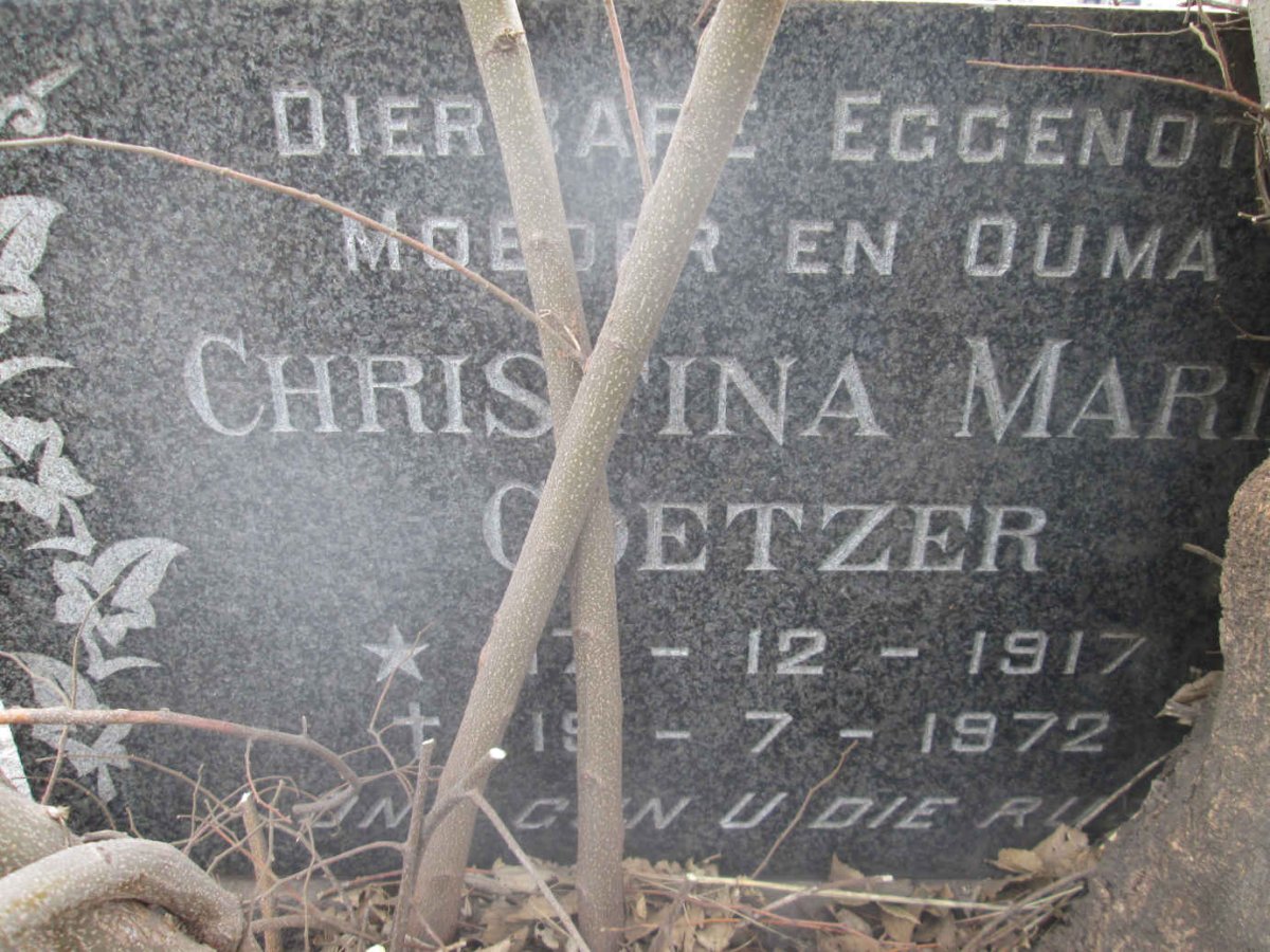 COETZER Christina Maria 1917-1972