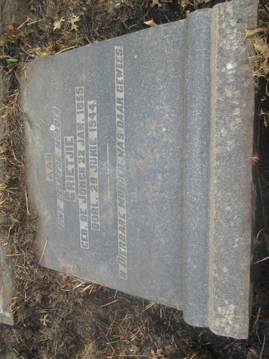 HAAS Grietjie, de nee DE JONGH 1855-1944