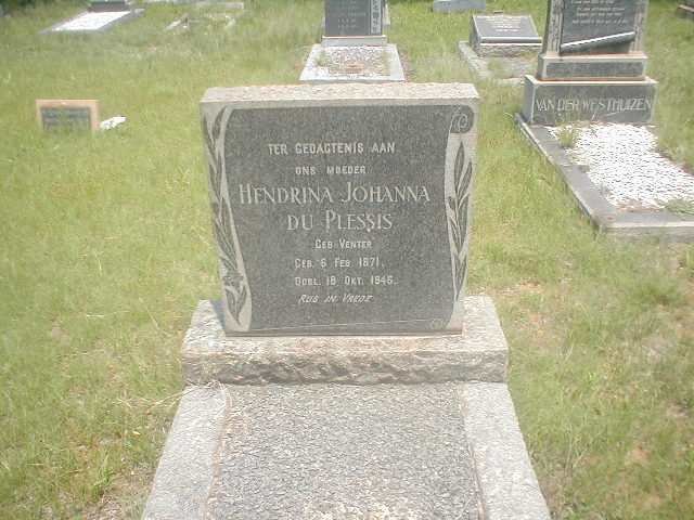 PLESSIS Hendrina Johanna, du nee VENTER 1871-1945
