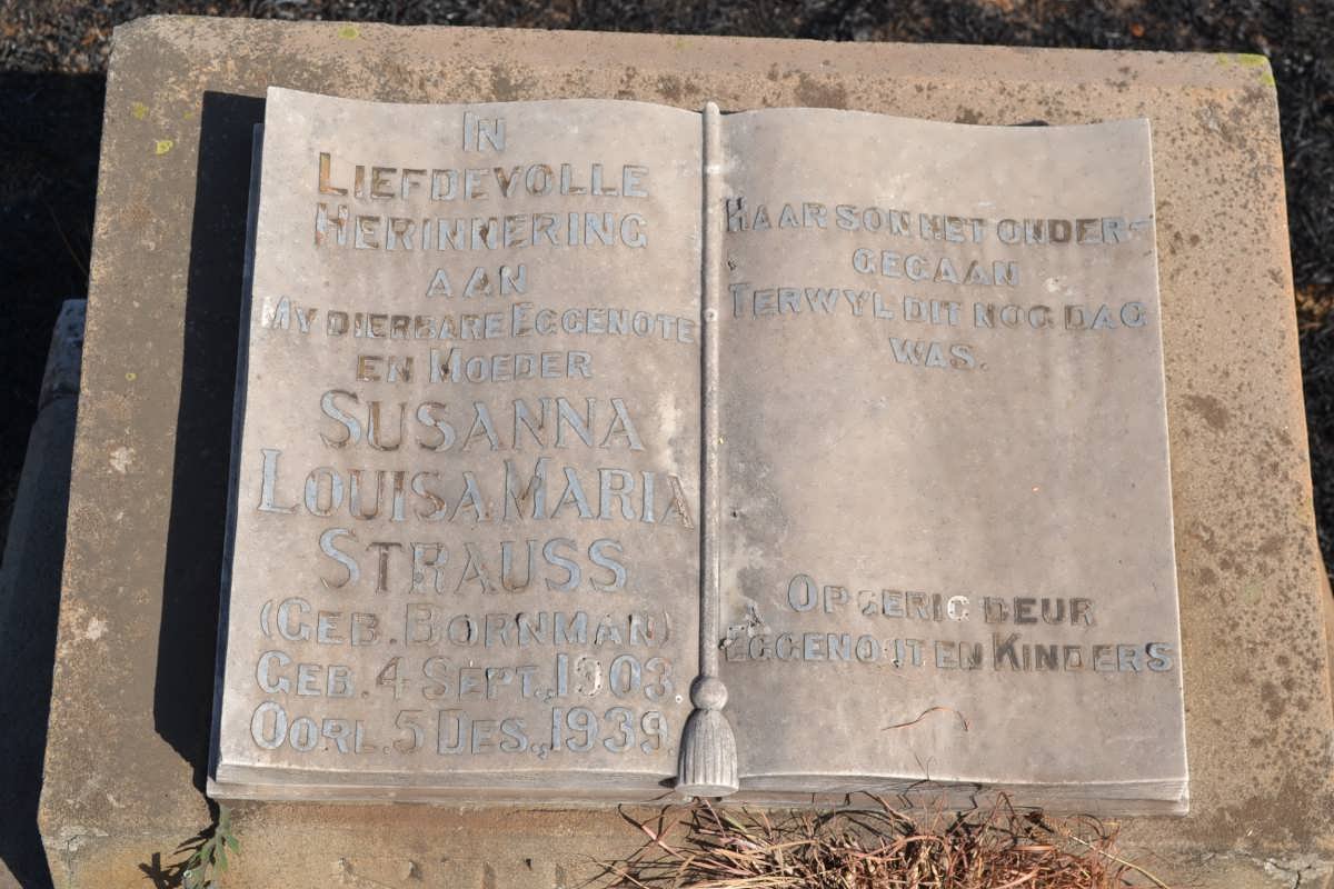 STRAUSS Susanna Louisa Maria nee BORNMAN 1903-1939