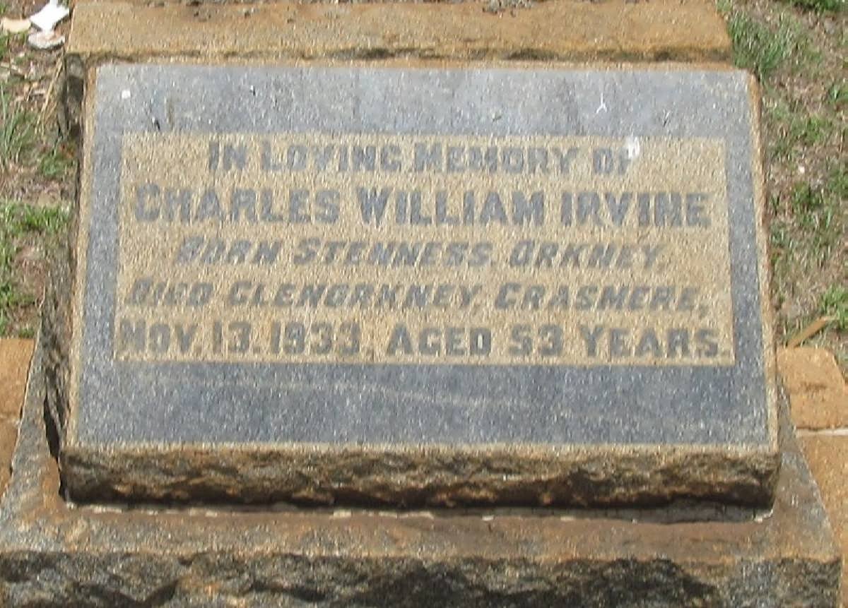 IRVINE Charles William -1933