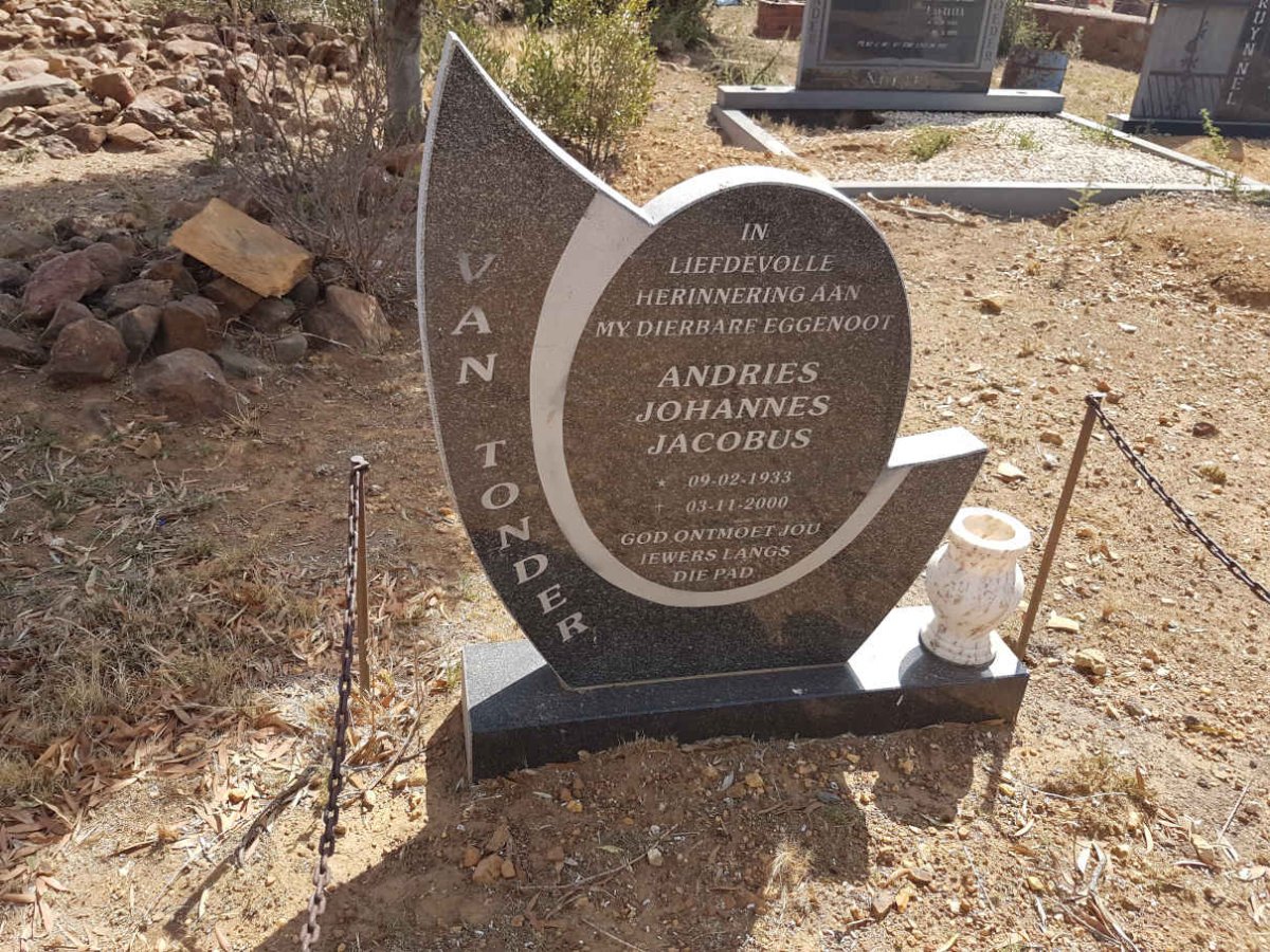 TONDER Andries Johannes Jacobus, van 1933-2000