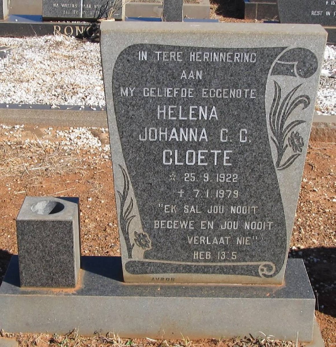 CLOETE Helena Johanna C.C. 1922-1979