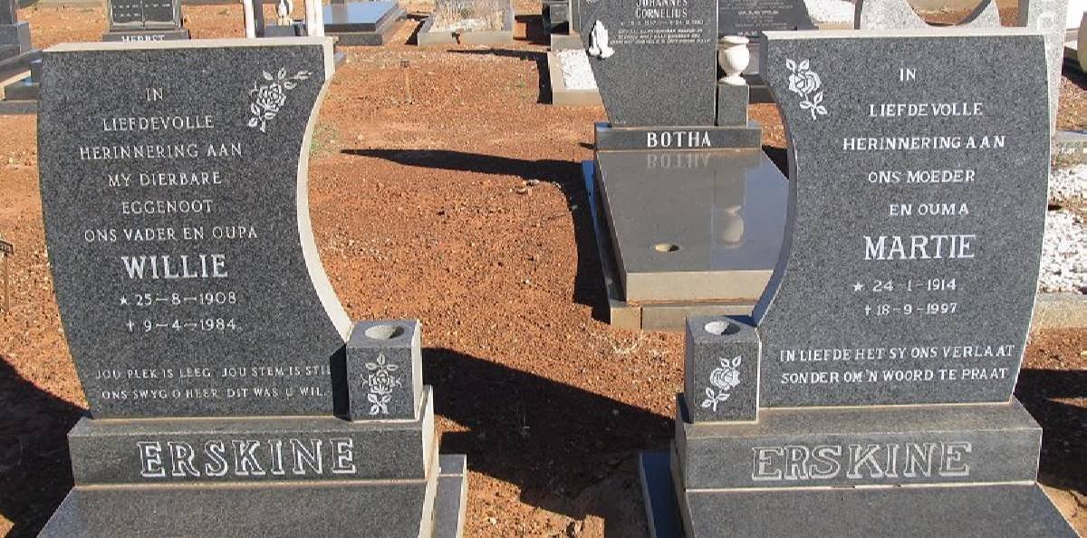 ERSKINE Willie 1908-1984 &amp; Martie 1914-1997