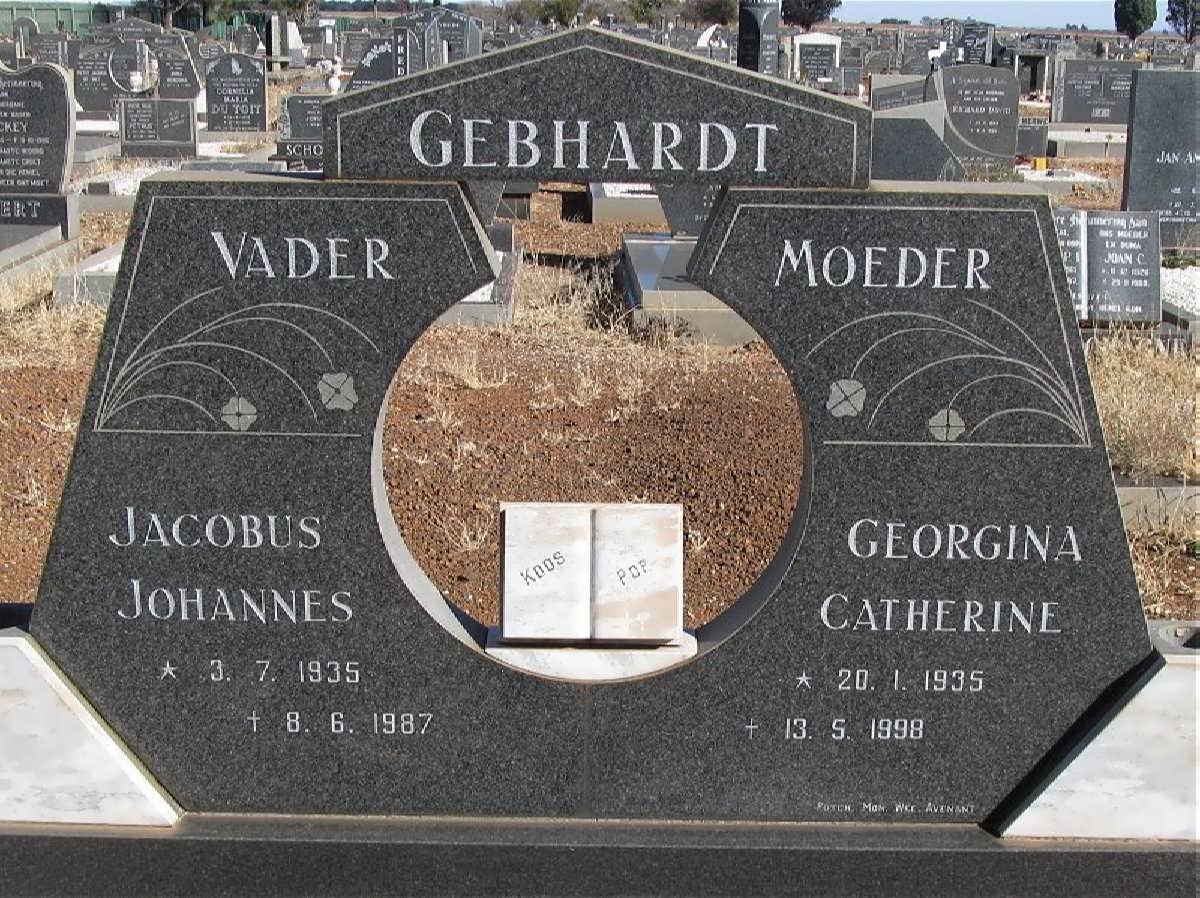 GEBHARDT Jacobus Johannes 1935-1987 &amp; Georgina Catherine 1935-1998
