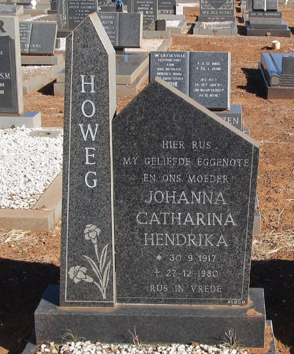 HOWEG Johanna Catharina Hendrika 1917-1980