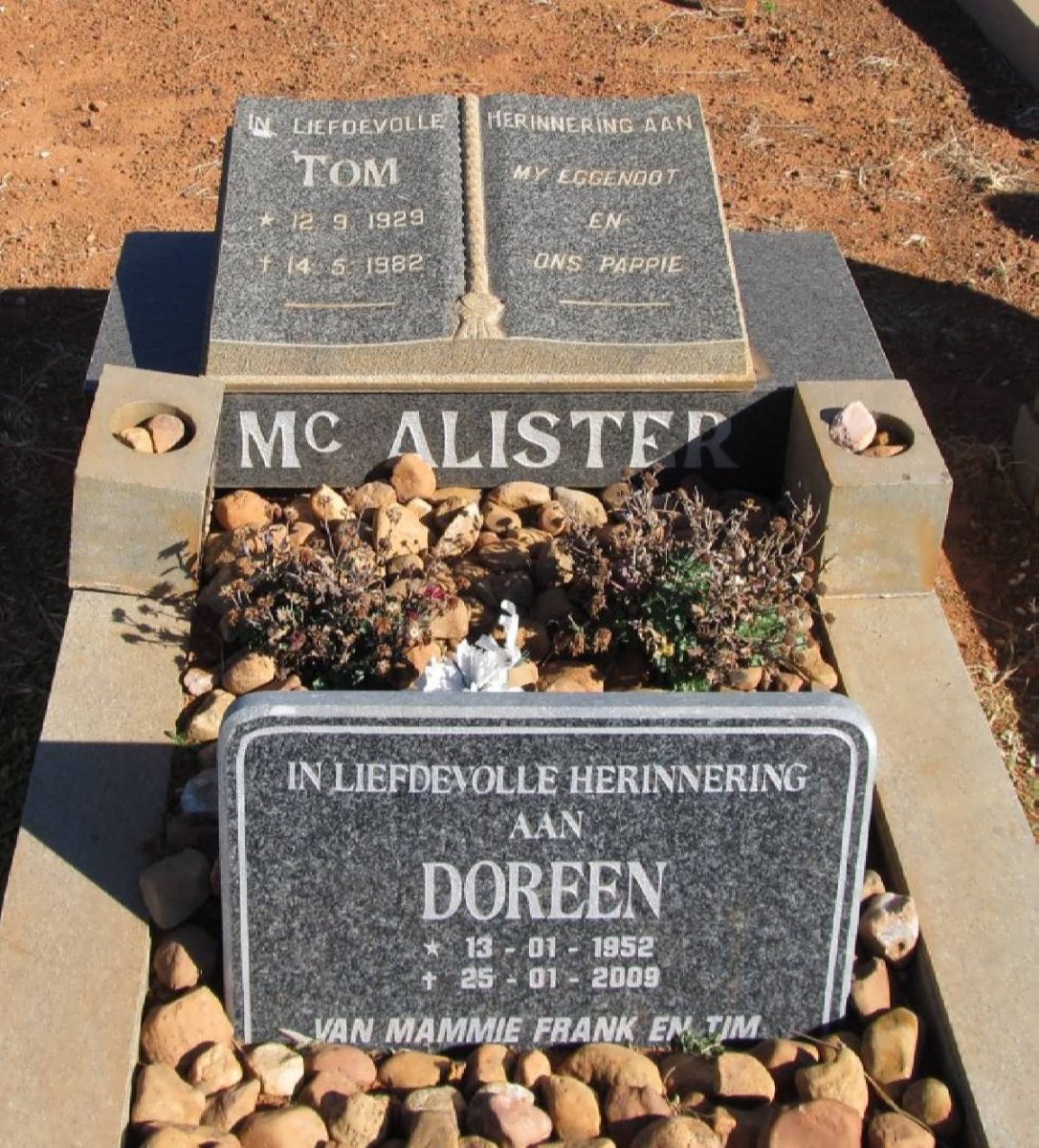McALLISTER Tom 1929-1982 :: McALLISTER Doreen 1952-2009