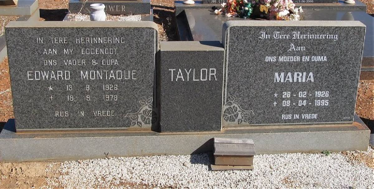 TAYLOR Edward Montaque 1928-1978 &amp; Maria 1926-1995