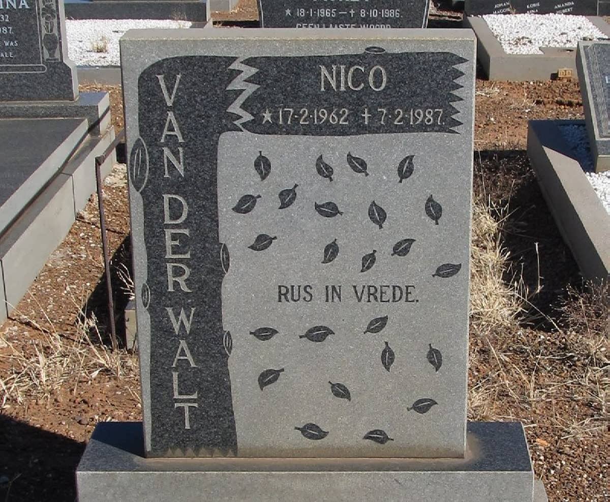 WALT Nico, van der 1962-1987