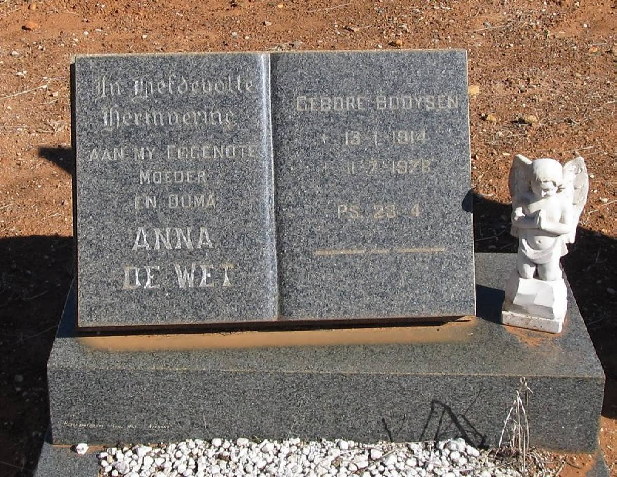 WET Anna, de nee BOOYSEN 1914-1978