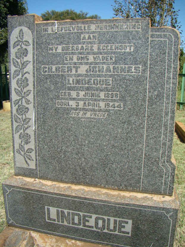 LINDEQUE  Gilbert Johannes 1898-1944