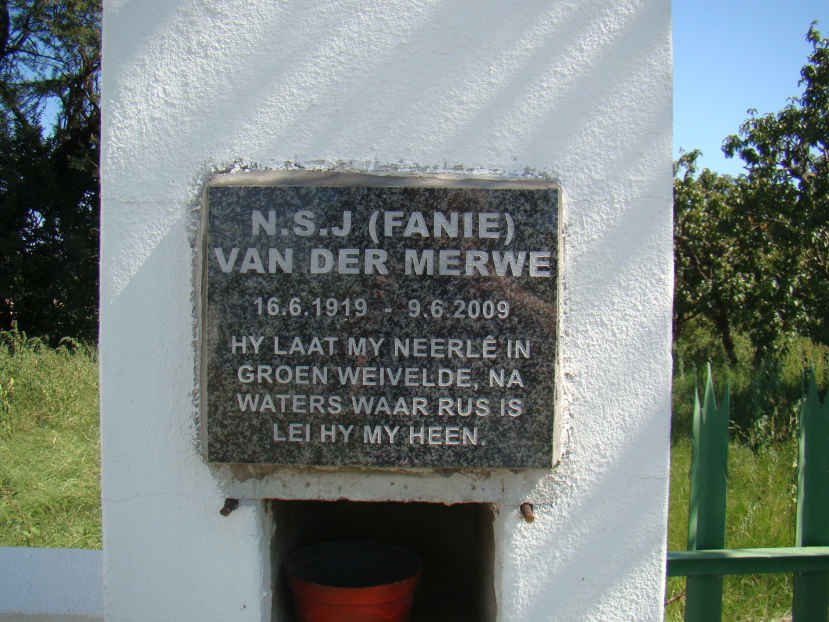 MERWE N.S.J., van der 1919-2009
