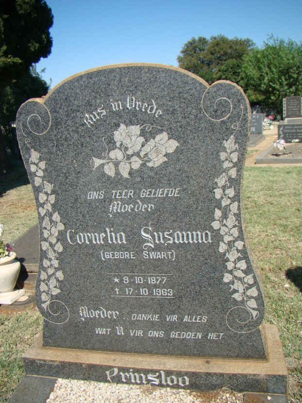 PRINSLOO Cornelia Susanna nee SWART 1877-1963